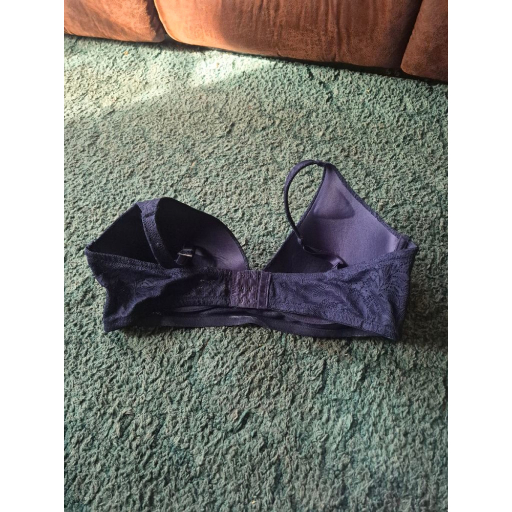 Laura Ashley Navy Blue Lace bra Womens 42D Back Closer Lingerie Loungewear - Picture 4 of 10